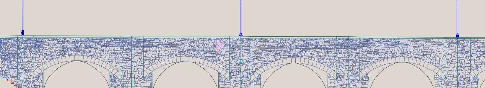 scan topographical survey and 3D model of ancient bridge