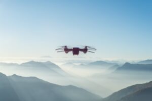 Drone over mountain