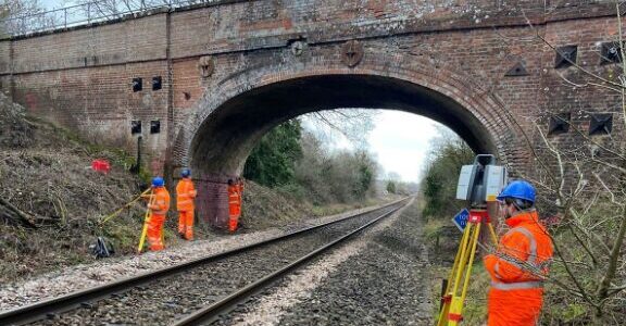 merrett team scanning railway bridge